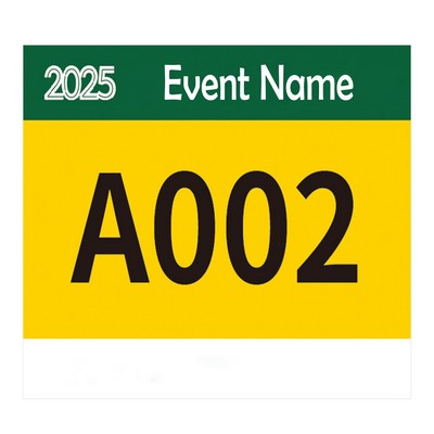 Customized 9.4" x 7.8" Athlete Bib with Safety Pins